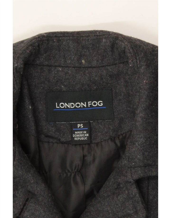 LONDON FOG Womens 3 Button Blazer Jacket UK 10 Small Grey Wool Vintage London Fog and Second-Hand London Fog from Messina Hembry 