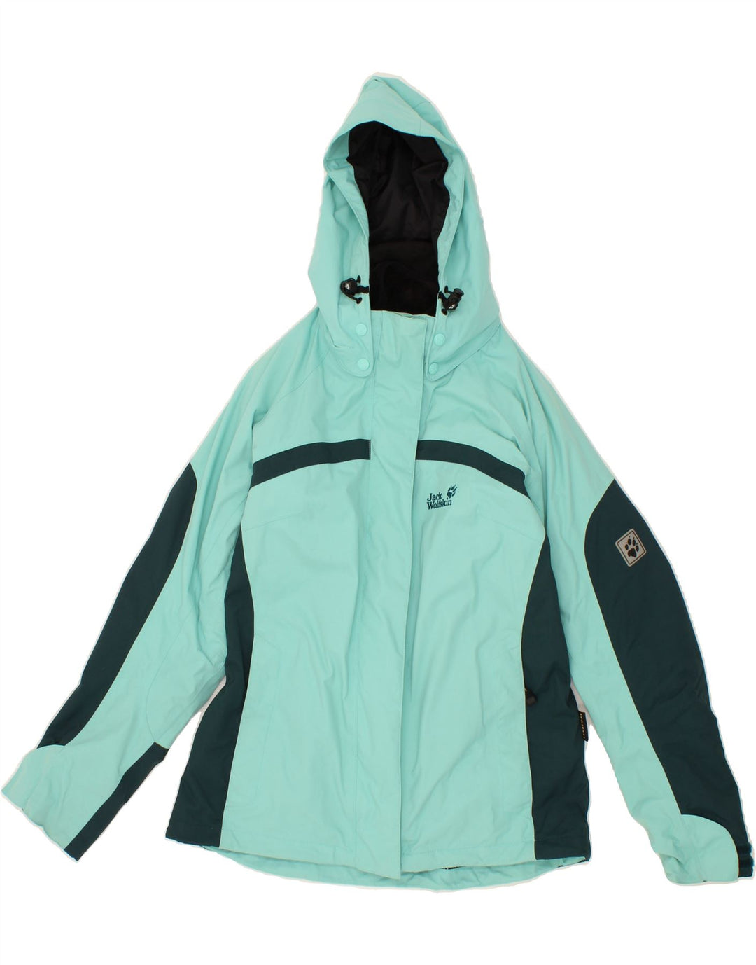 Giacca a vento con cappuccio da donna JACK WOLFSKIN UK 12/14 Verde medio