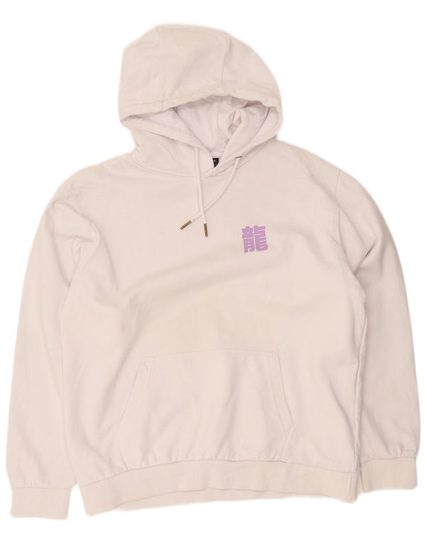 Felpa con cappuccio grafica da uomo Snipes 2XL cotone bianco