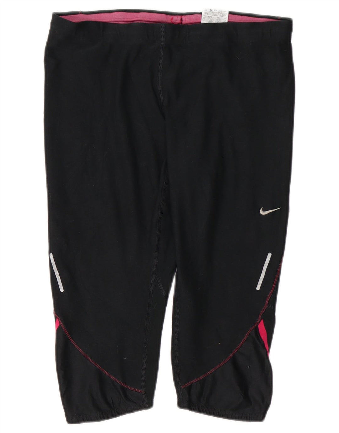 Pantaloni da tuta NIKE Dri Fit Capri da donna UK 16 Large Black Colourblock