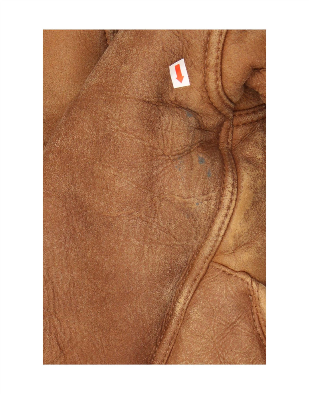 Giacca in shearling doppiopetto da uomo vintage UK 20 2XL Shearling marrone