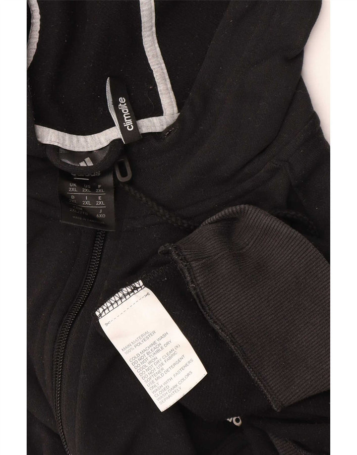 Maglione con cappuccio e zip Adidas Climalite da uomo 2XL poliestere nero
