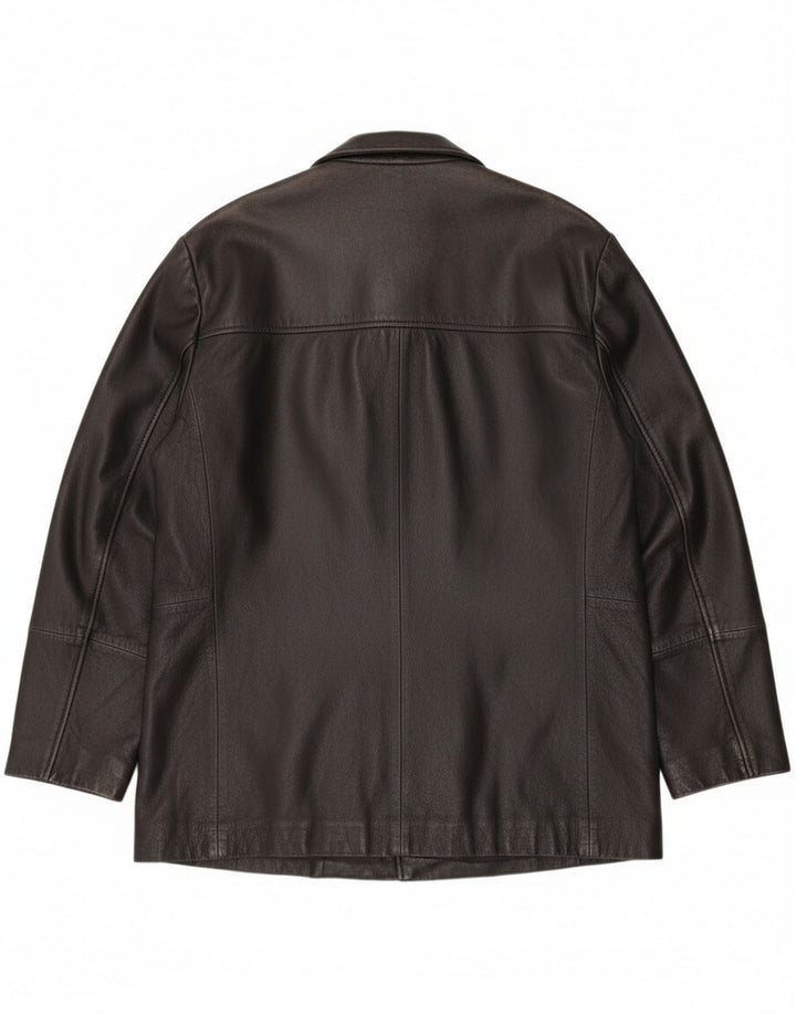 Giacca in pelle vintage da uomo UK 40 grande in pelle nera