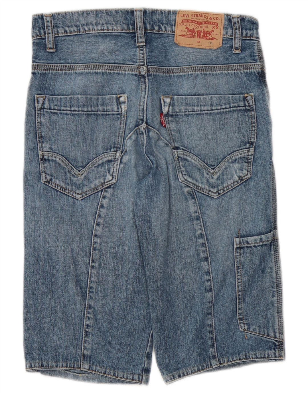 Pantaloncini di jeans cargo effetto invecchiato Levi's per ragazzi 9-10 anni W24 Blu
