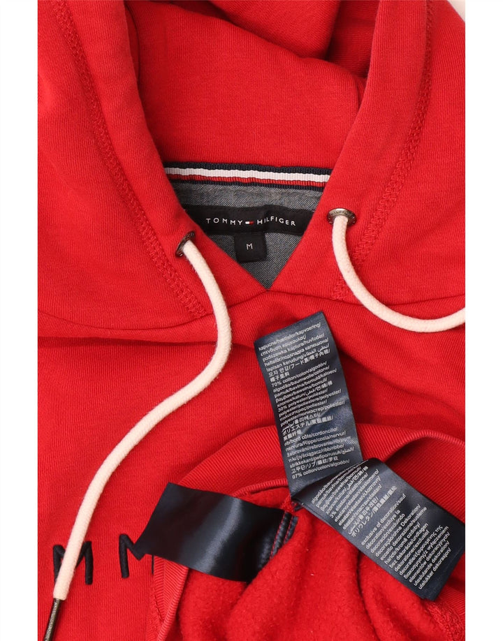 Maglione con cappuccio grafico da uomo Tommy Hilfiger in cotone rosso medio