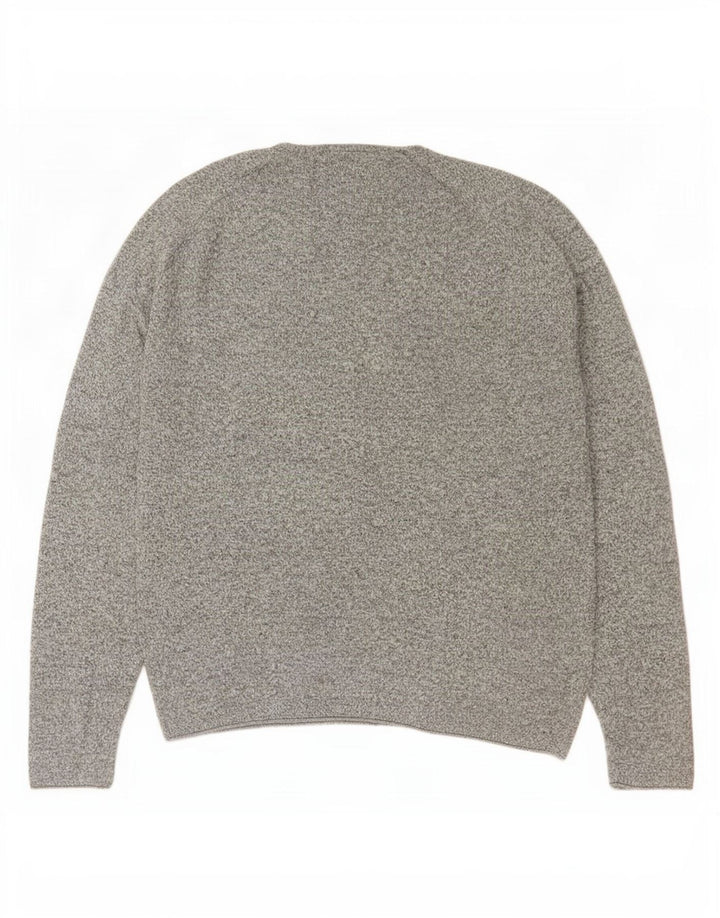 Maglione maglione girocollo da uomo Zara grande grigio screziato
