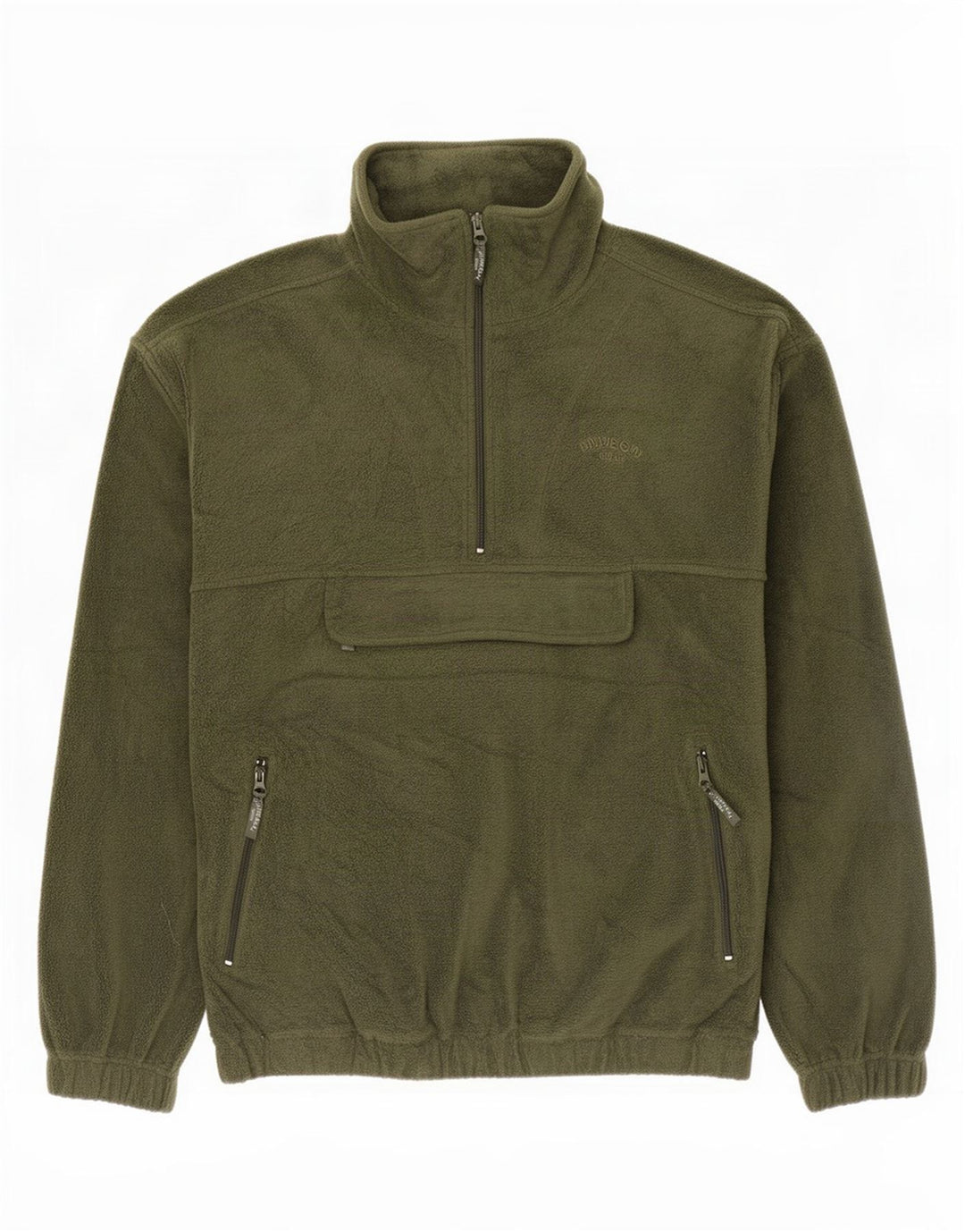 Maglione in pile anorak vintage da uomo grande poliestere kaki