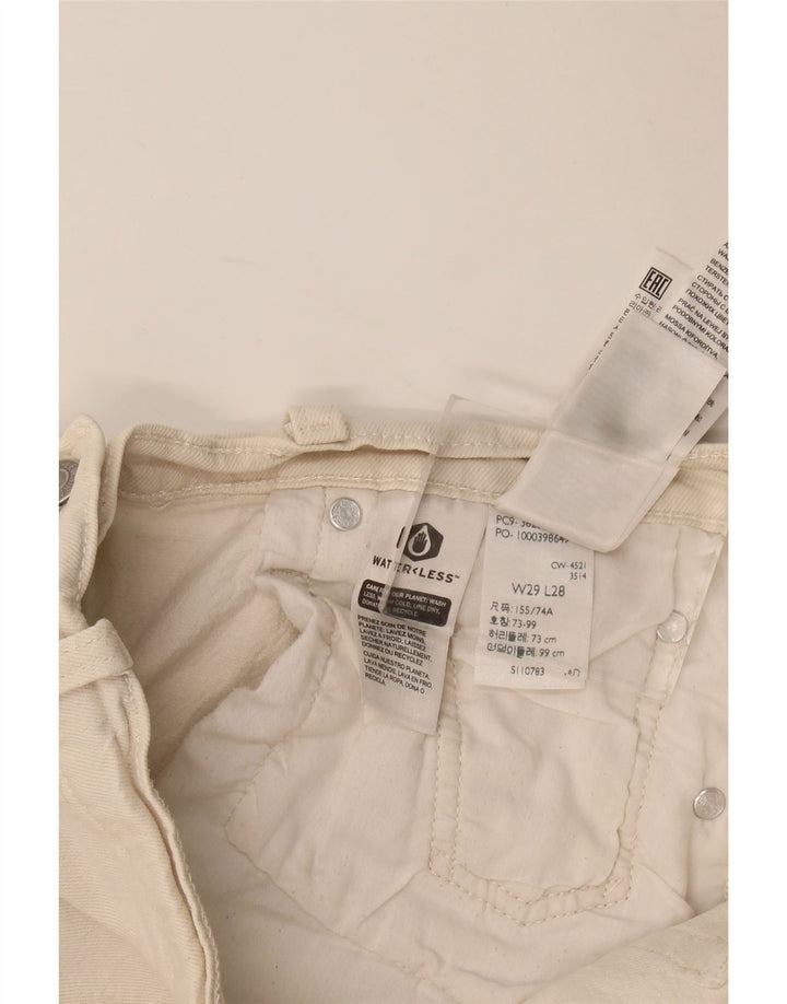Jeans dritti Levi's 501 da donna W29 L28 in cotone bianco sporco