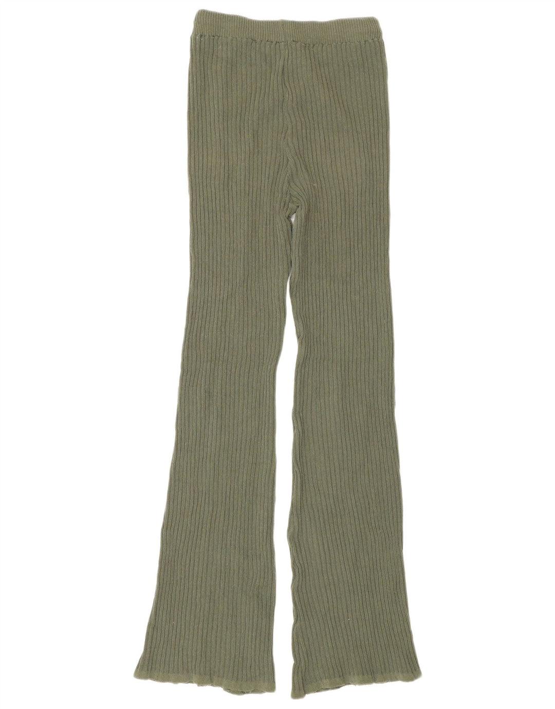 Leggings svasati in maglia da donna Zara UK 12 Poliestere verde medio