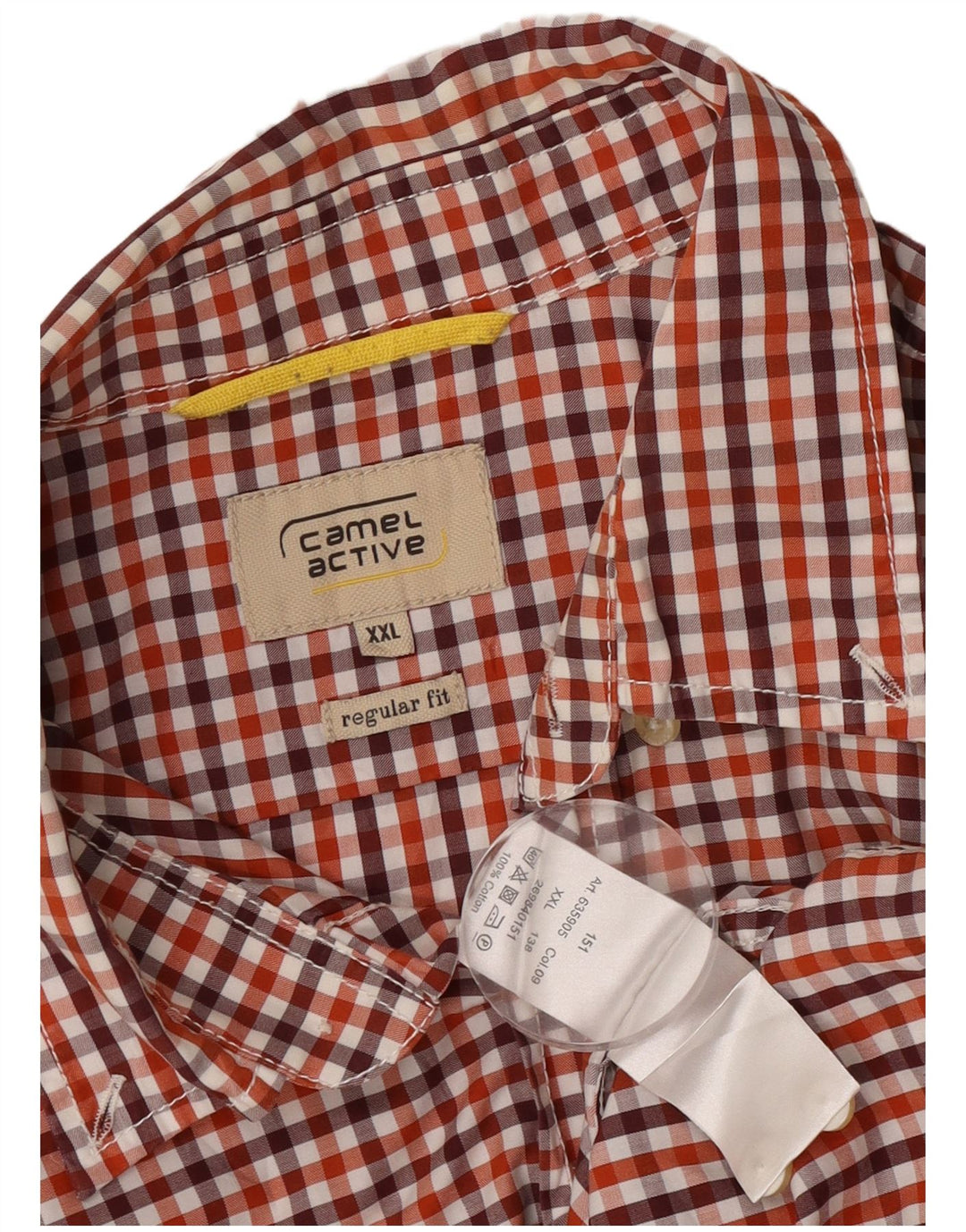 Camicia da uomo a maniche corte con vestibilità regolare Camel Active 2XL in cotone a quadretti rosso
