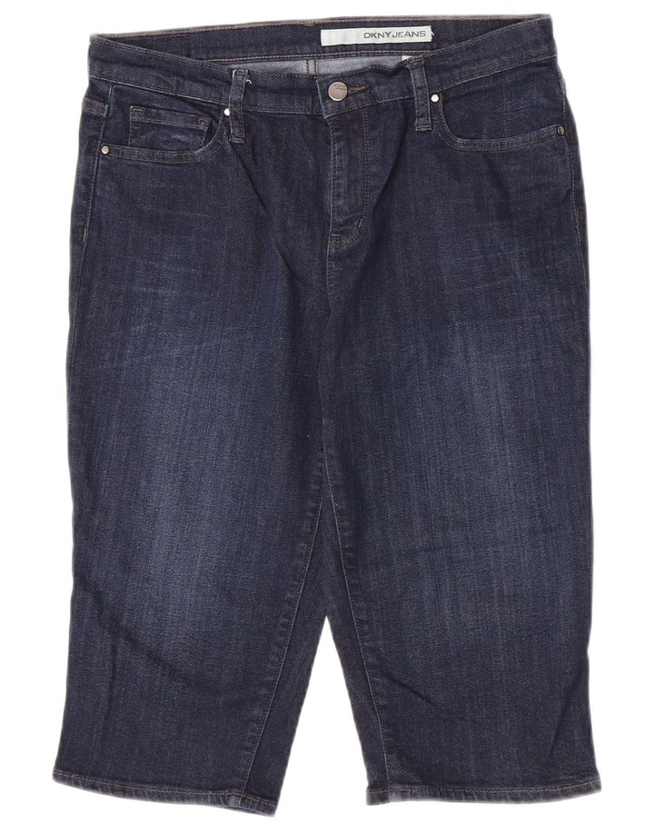Pantaloncini di jeans da donna Dkny US 8 medi W30 cotone blu navy