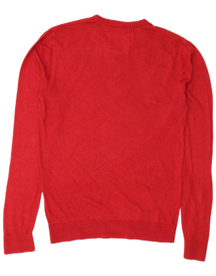 Maglione Hollister da uomo con scollo a V in cotone rosso medio