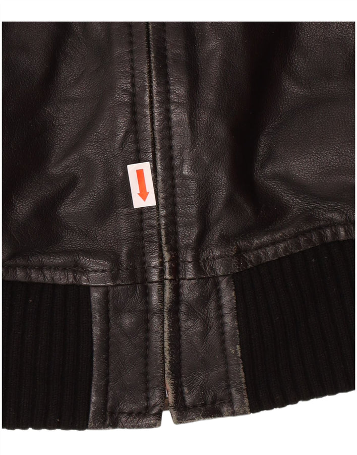 Giacca in pelle da donna XDYE UK 10 Piccolo motociclista in pelle nera