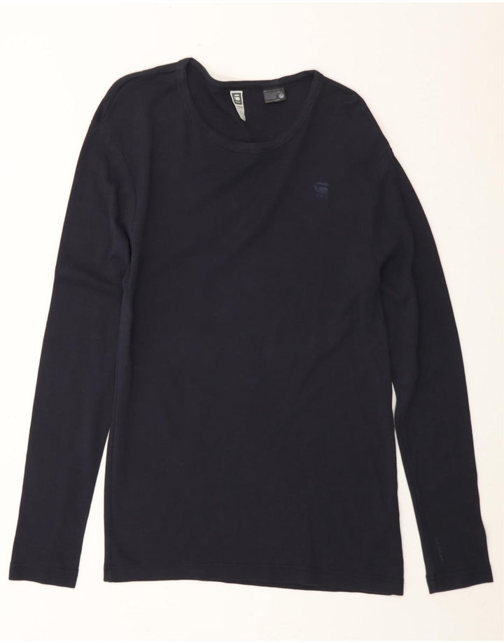 G-STAR Womens Top Long Sleeve UK 14 Large Navy Blue Cotton Vintage G-Star and Second-Hand G-Star from Messina Hembry 