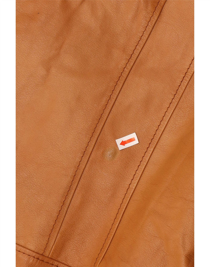 Giacca in pelle vintage da uomo UK 36 piccola marrone