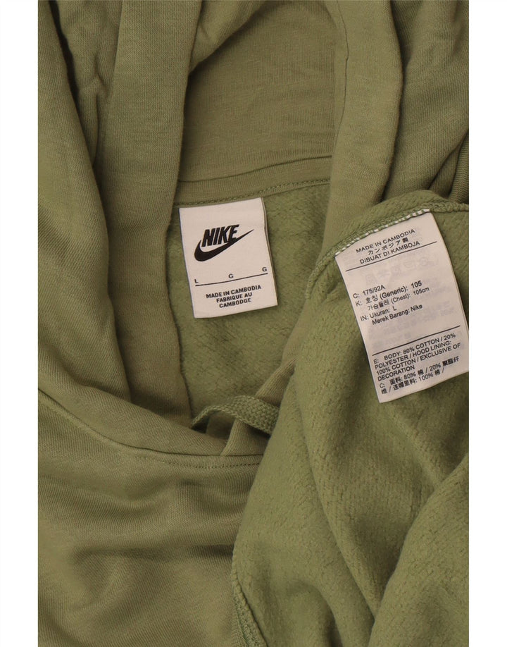 Felpa con cappuccio da uomo Nike Large in cotone verde