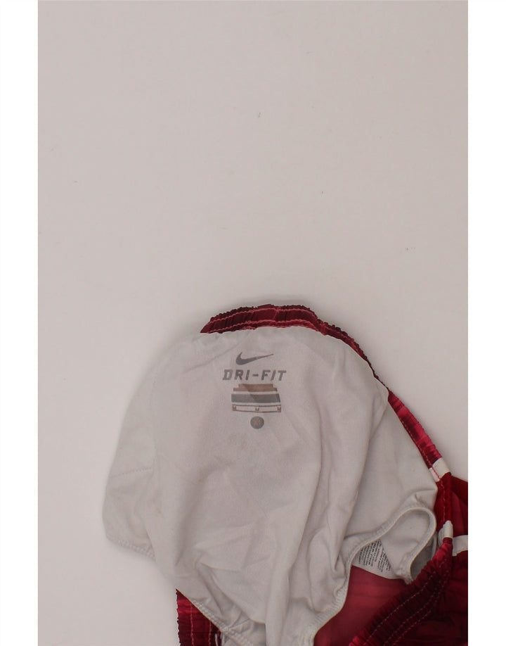 NIKE Girls Dri Fit Sport Shorts 10-11 Years Medium Red Check Polyester Vintage Nike and Second-Hand Nike from Messina Hembry 