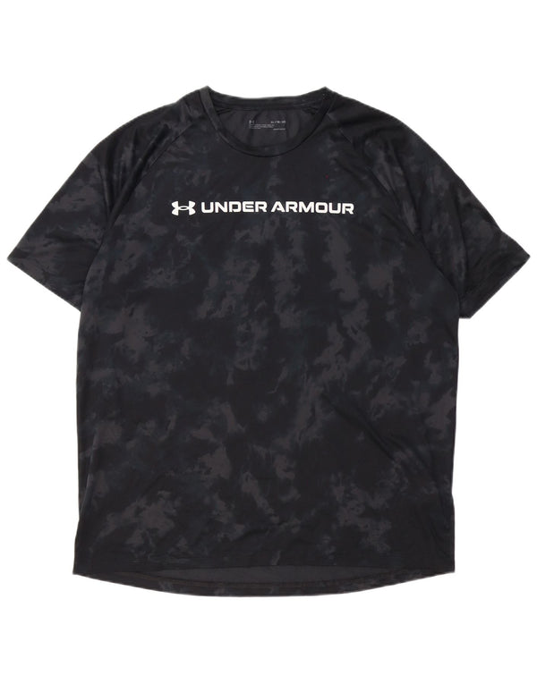 T-shirt grafica da uomo Under Armour Heat Gear Top XL poliestere nero tie-dye