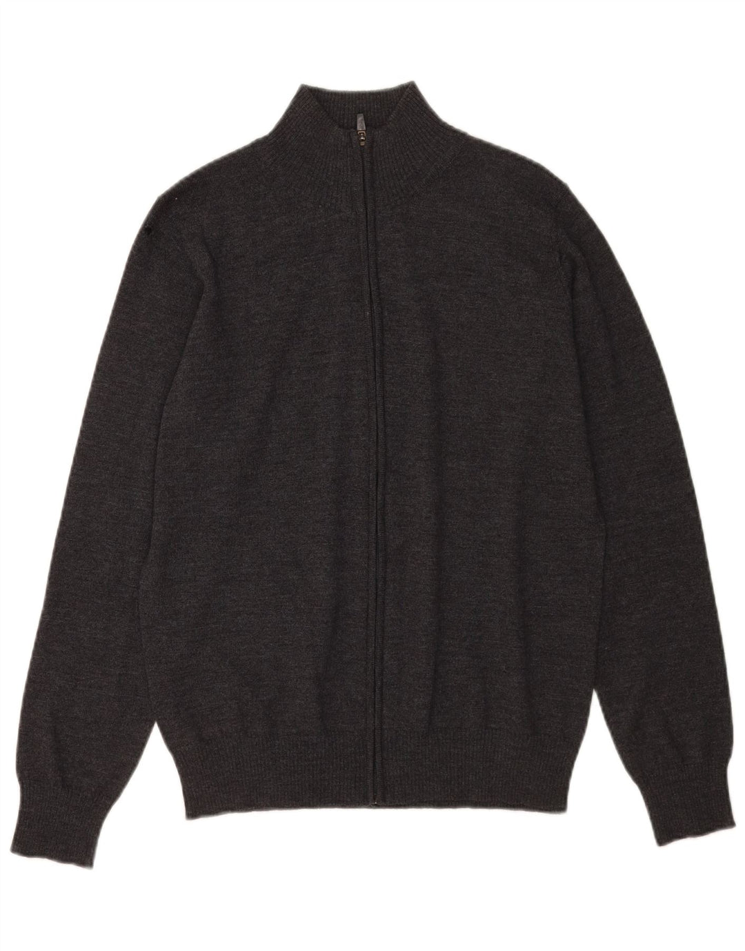 Maglione cardigan da uomo Zara in lana grigio medio