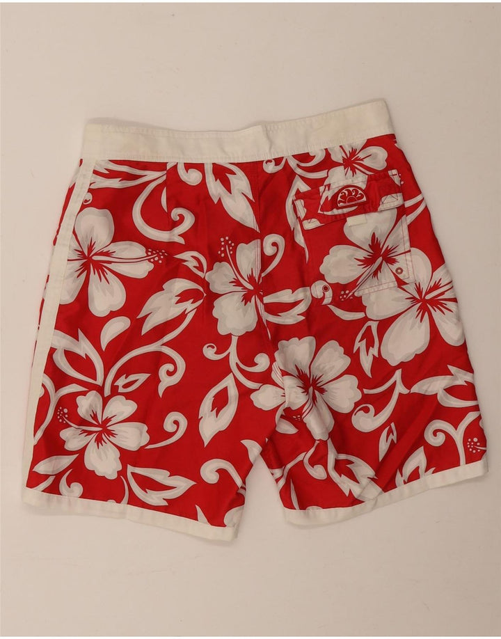 Pantaloncini da bagno da uomo Sundek Poliestere floreale rosso medio