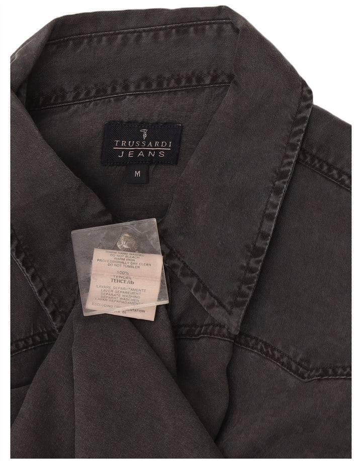 Camicia Trussardi Jeans Uomo Denim Tencel Grigio Medio