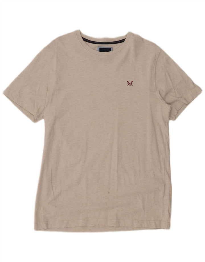 CREW CLOTHING T-shirt da uomo Top grande bianca screziata