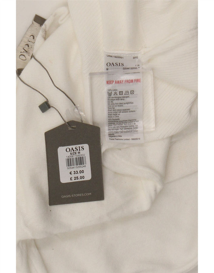 Maglione Bolero corto da donna Oasis UK 12 cotone bianco medio