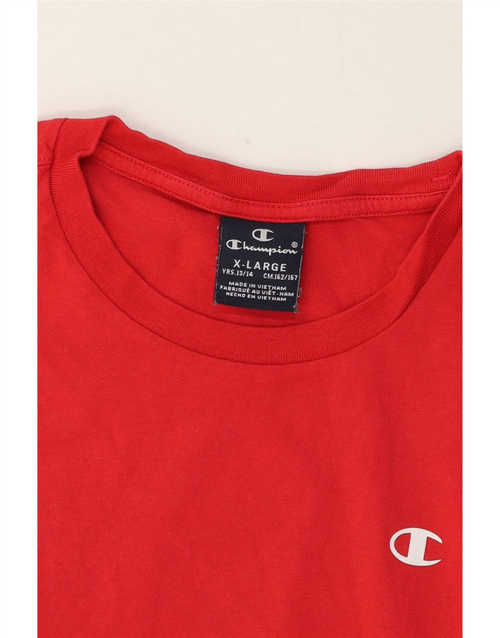 CHAMPION Boys T-Shirt Top 13-14 Years XL Red