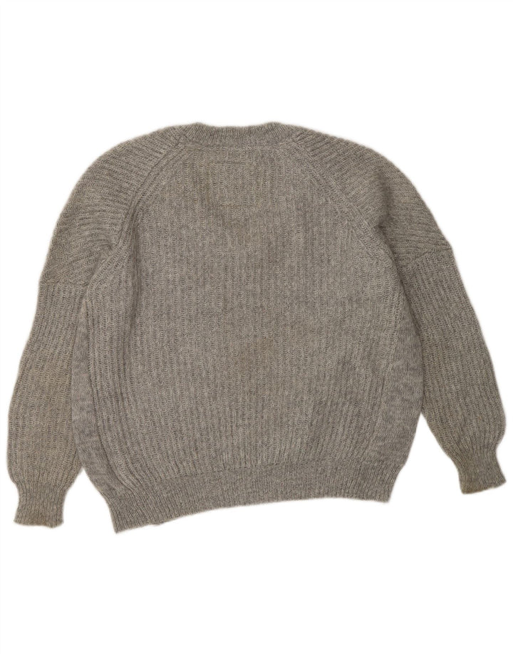 Maglione maglione con scollo a V da donna Jack Wills UK 8 piccolo poliestere grigio