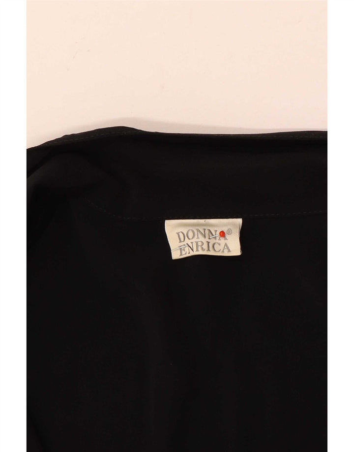 Donna Enrica Giacca blazer a 2 bottoni da donna UK 16 grande nera