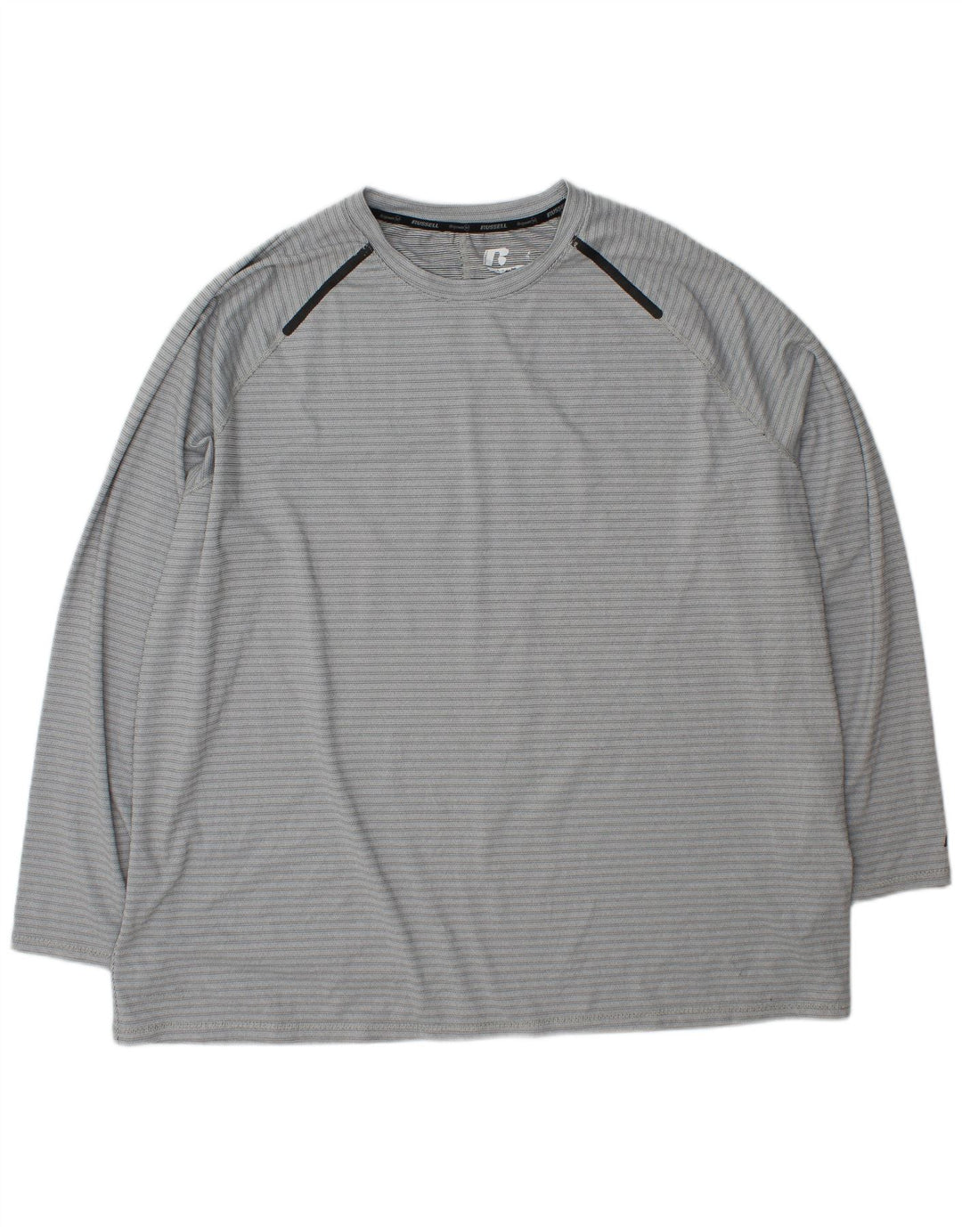 RUSSELL ATHLETIC Maglia da uomo Dri-Power a maniche lunghe XL gessata grigia