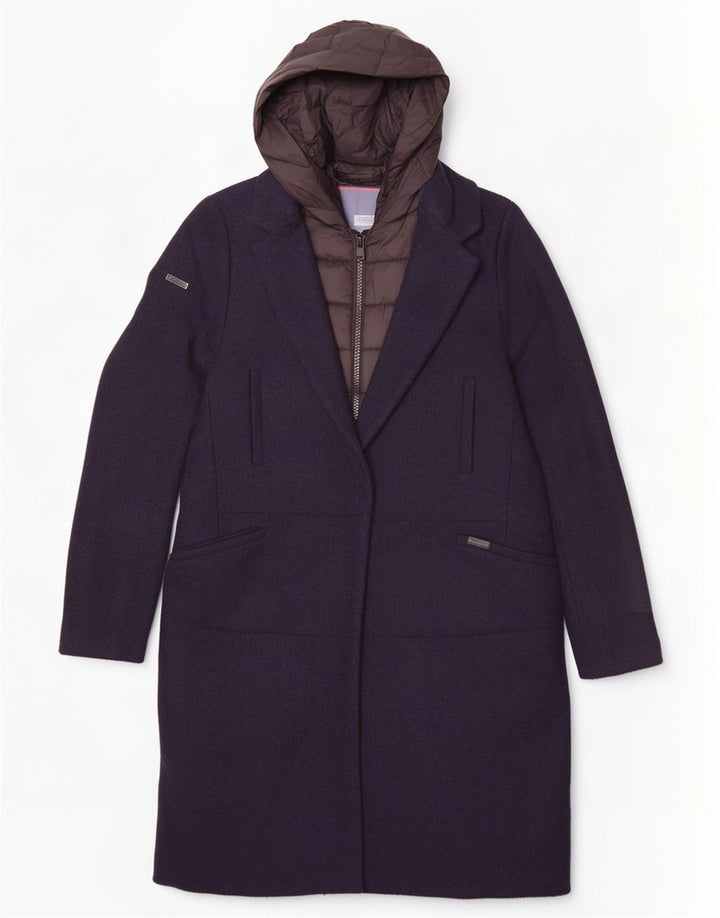 Soprabito con cappuccio da donna Superdry UK 10 Small Lana blu navy