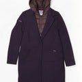 Soprabito con cappuccio da donna Superdry UK 10 Small Lana blu navy