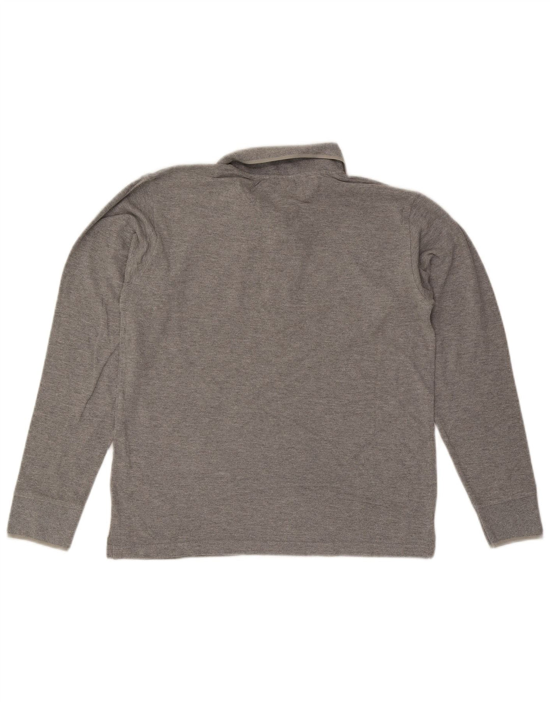 Polo da uomo a maniche lunghe LOTTO in cotone grigio medio