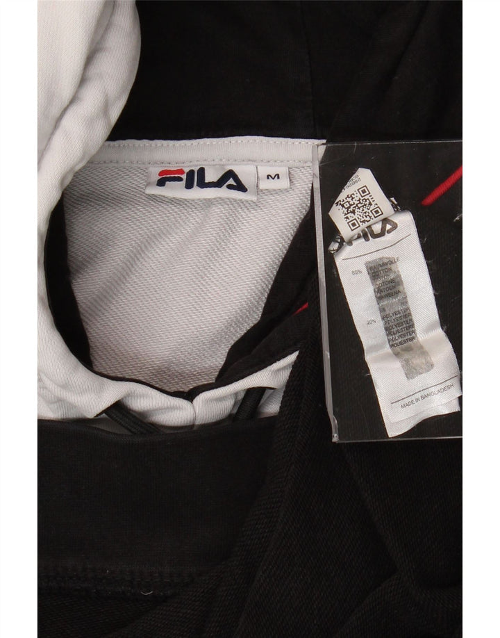 Felpa con cappuccio Fila da uomo in cotone color block medio nero