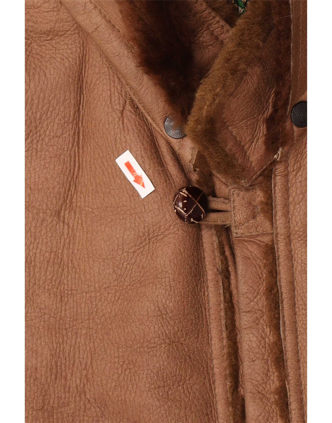 Cappotto in shearling con cappuccio da uomo Coveri EU 54 2XL in pelle marrone