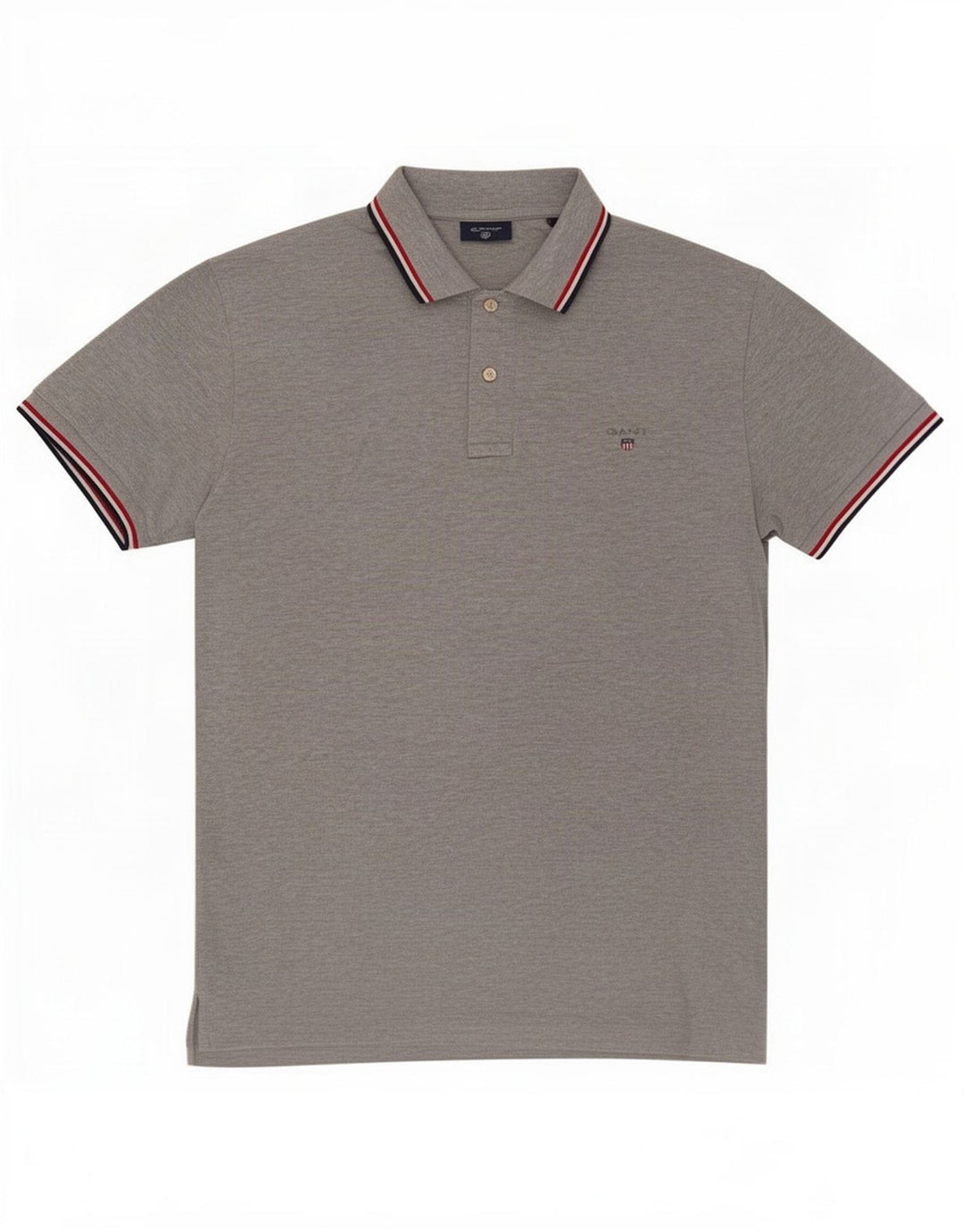 Polo da uomo Gant in cotone mélange grigio medio
