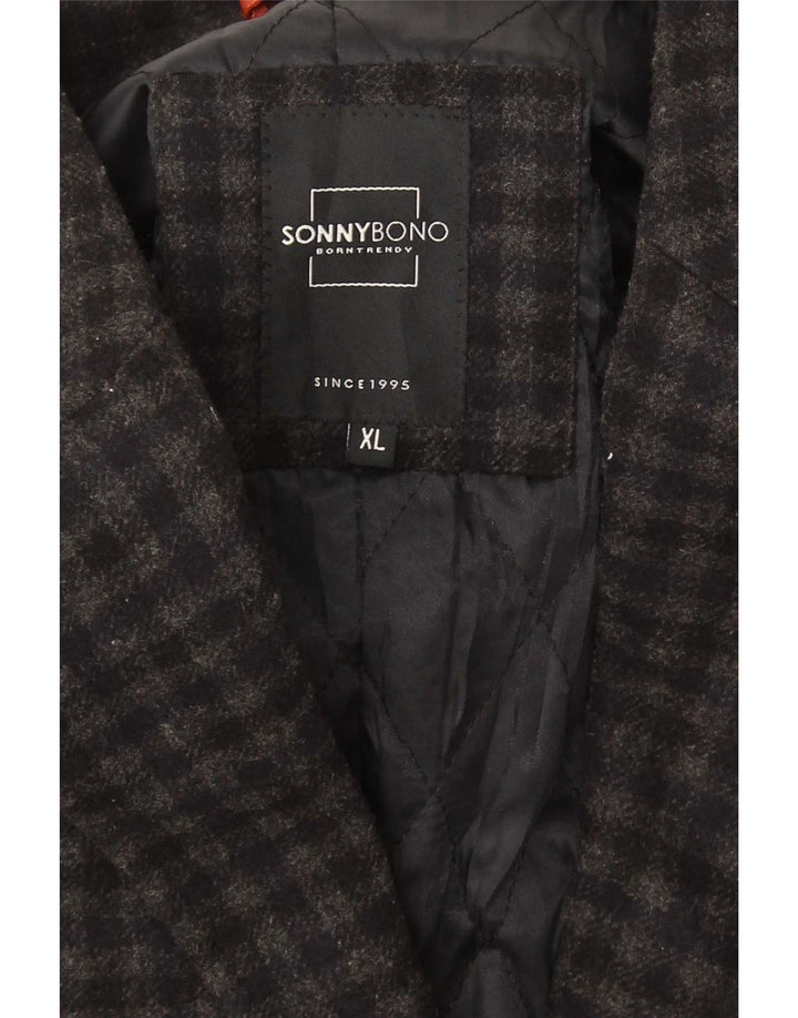 Soprabito da uomo Sonny Bono UK 42 XL a quadretti grigi