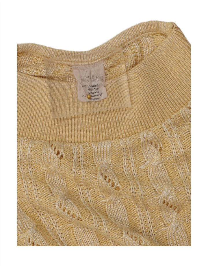 VINTAGE Womens Turtle Neck Jumper Sweater EU 38/40 Medium Yellow Striped Vintage Vintage and Second-Hand Vintage from Messina Hembry 