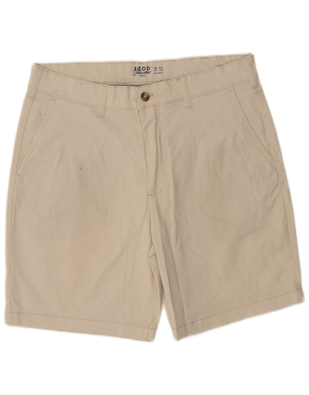 Pantaloncini chino da uomo Izod Salt Water W34 Large in cotone beige