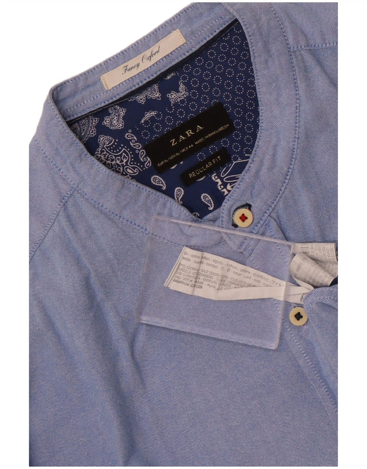 Camicia Zara da uomo vestibilità regolare XL in cotone blu