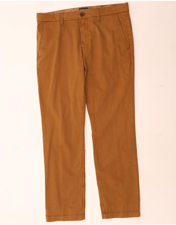 Pantaloni chino dritti da uomo Timberland W34 L32 cotone marrone