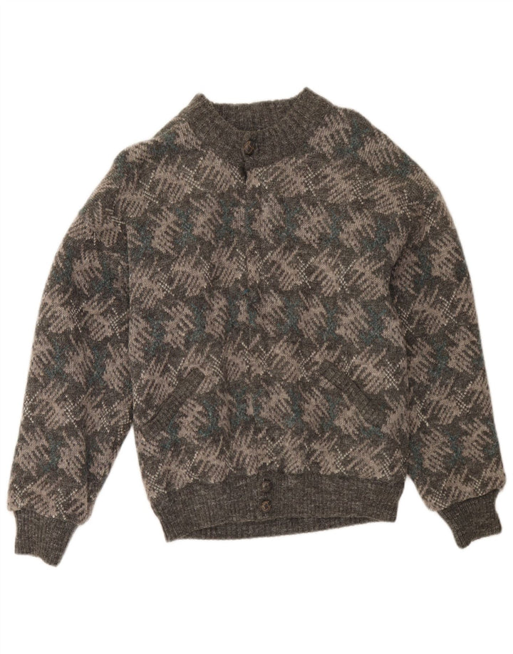 Maglione cardigan da uomo vintage IT 48 Grigio medio geometrico