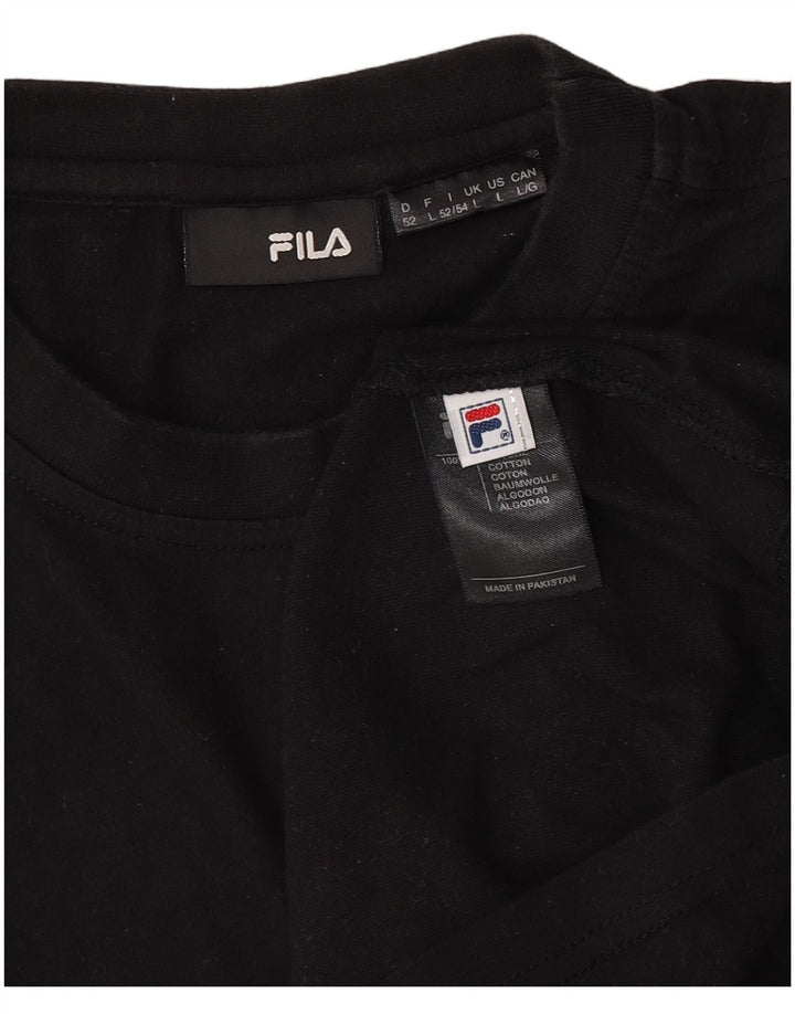 Maglietta Fila da uomo Top Large in cotone nero