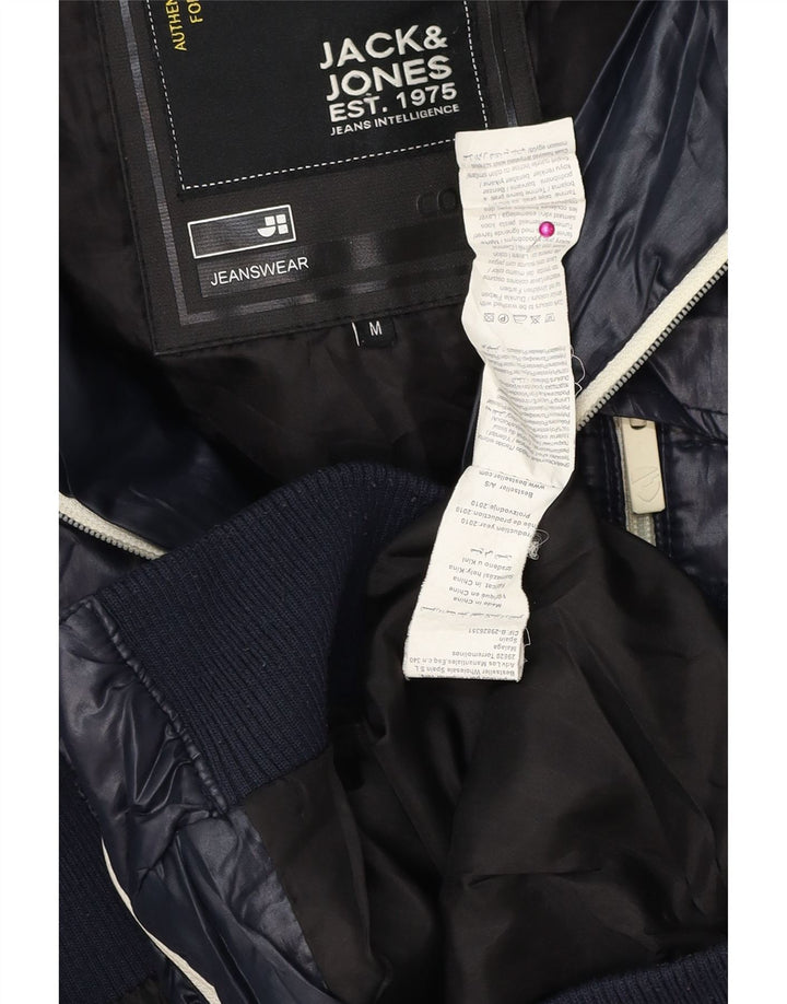 Giacca imbottita con cappuccio da uomo Jack & Jones UK 38 blocco colore blu navy medio