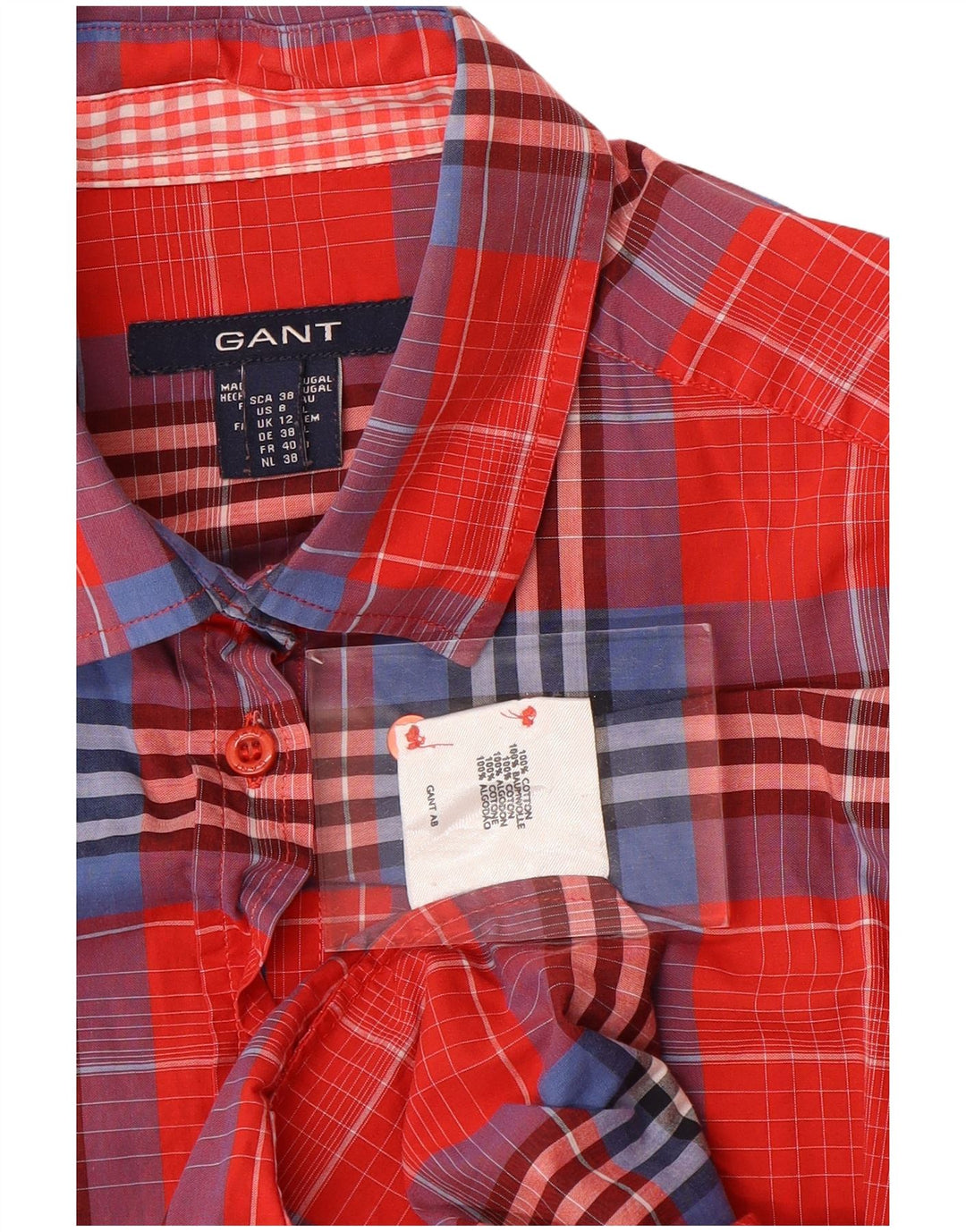GANT Camicia da donna UK 12 Cotone a quadri rossi medi