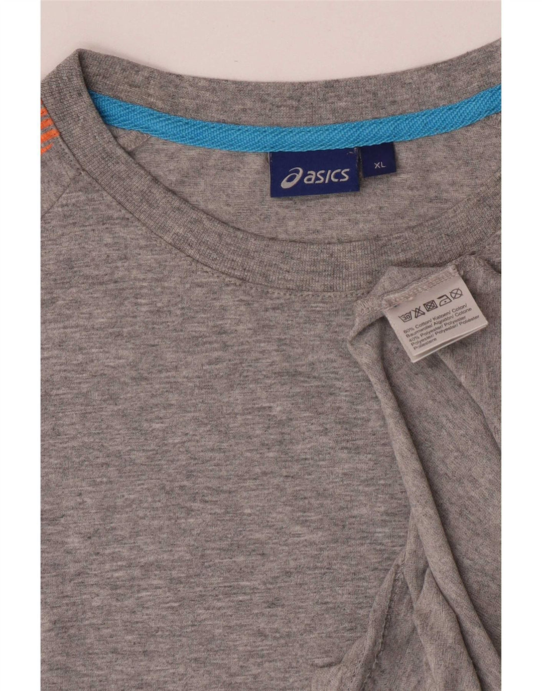 T-shirt grafica da uomo Asics Top XL in cotone grigio