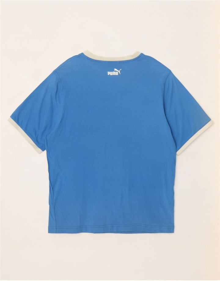 Puma Mens Graphic T-Shirt Top 2XL Blue Colourblock