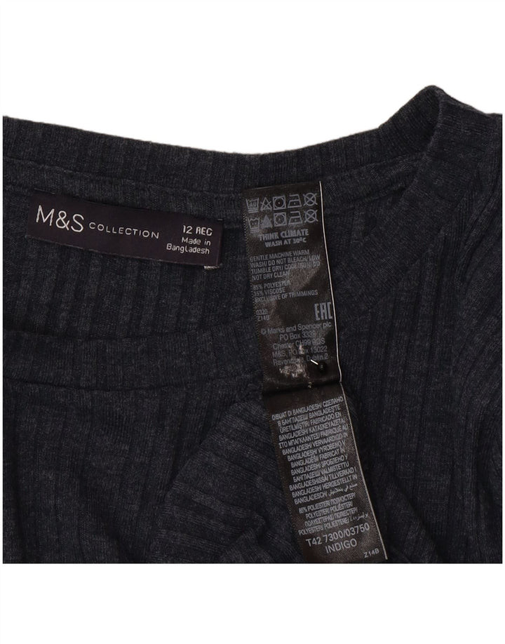 Abito maglione da donna Marks & Spencer UK 12 Poliestere blu navy medio