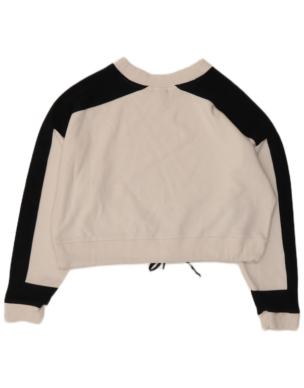 Felpa con grafica corta da donna Puma UK 14 Medium White Colourblock